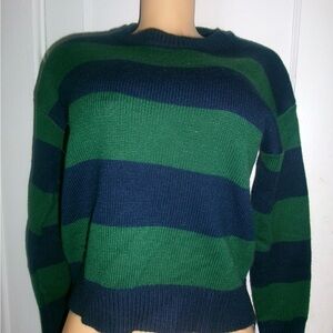 Striped Green and Blue Women's Sweater